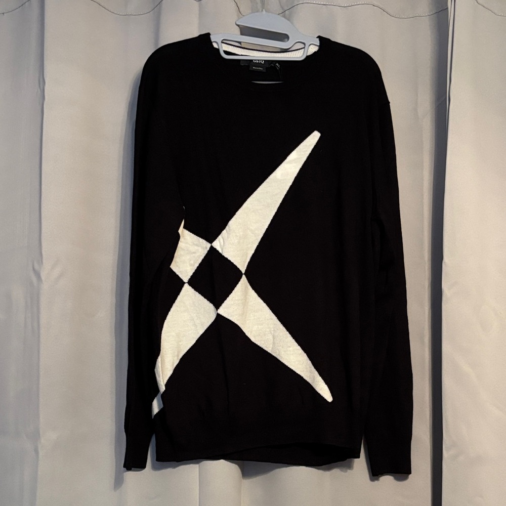 GSTQ Men's Merino Crewneck Sweater Black - Men’s XL  NWT.  Premium Brand
